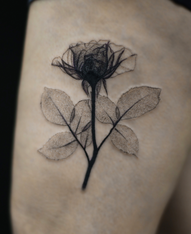 Xray realistic flower tattoo